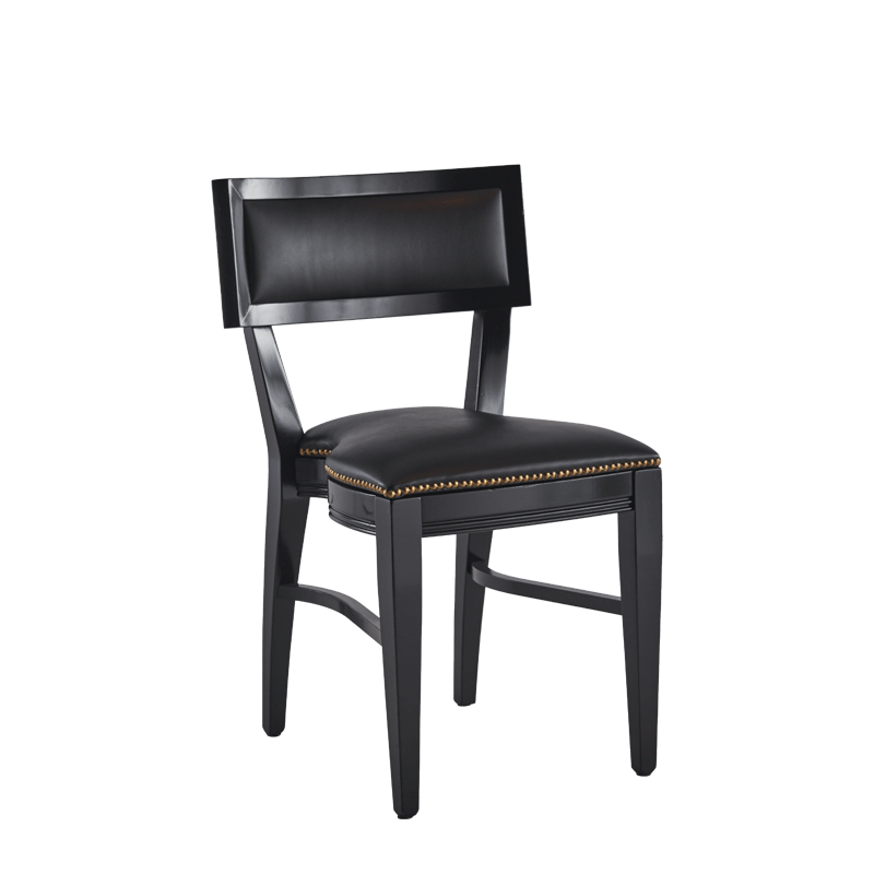 The Bogart Chair in Black with Black Seat Pad