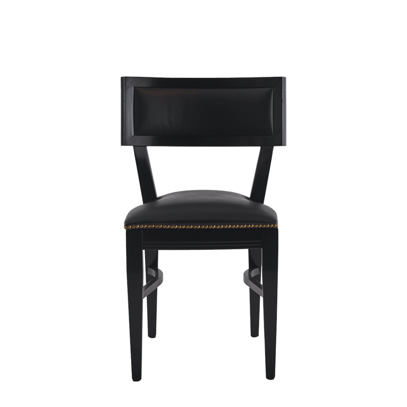 The Bogart Chair in Black with Black Seat Pad