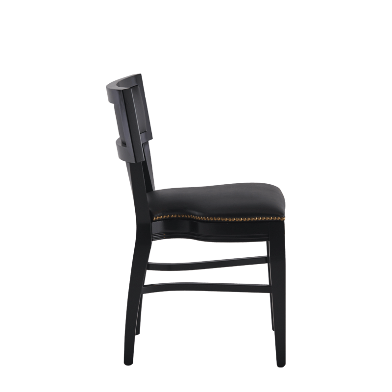 The Bogart Chair in Black with Black Seat Pad