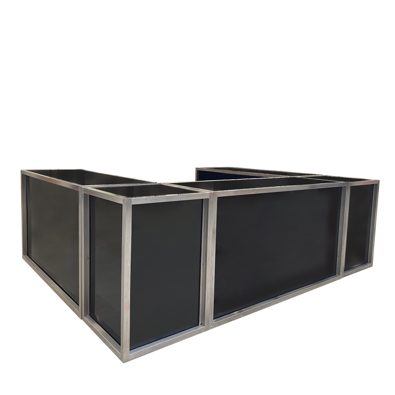 Unico Bar - Stainless Steel Frame - Black Upholstered Panels