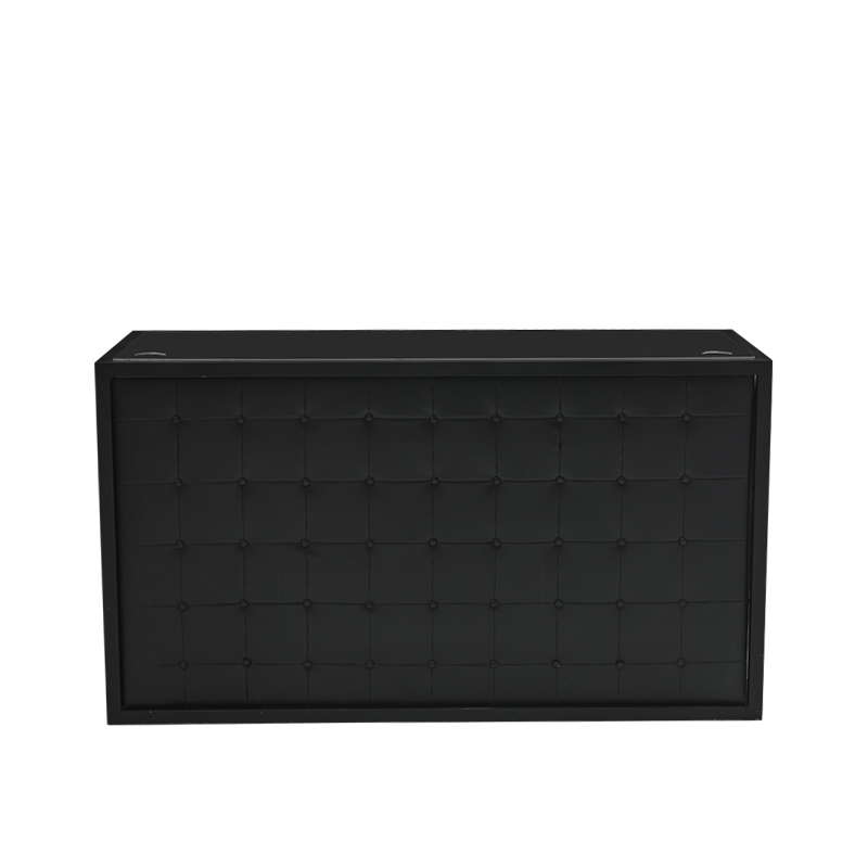 Unico DJ Booth with Black Frame and Black Upholstered Panels