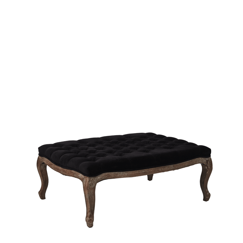 Berg Ottoman Oak in Black Velvet