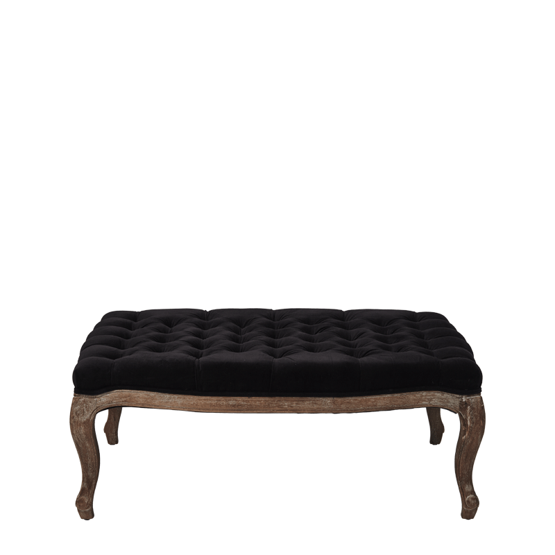 Berg Ottoman Oak in Black Velvet