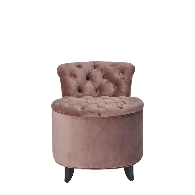 Nandor Ottoman in Blush Velvet