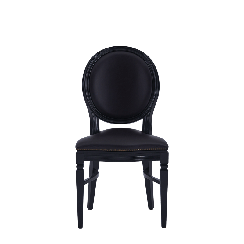 Chandelle Chair in Black with Brown Seat Pad