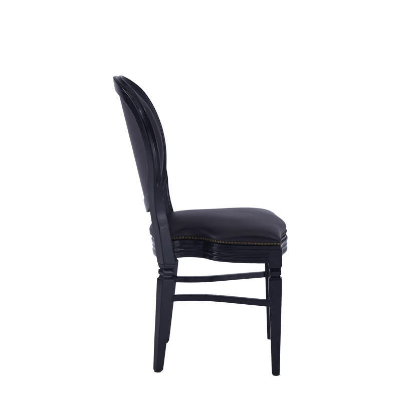 Chandelle Chair in Black with Brown Seat Pad