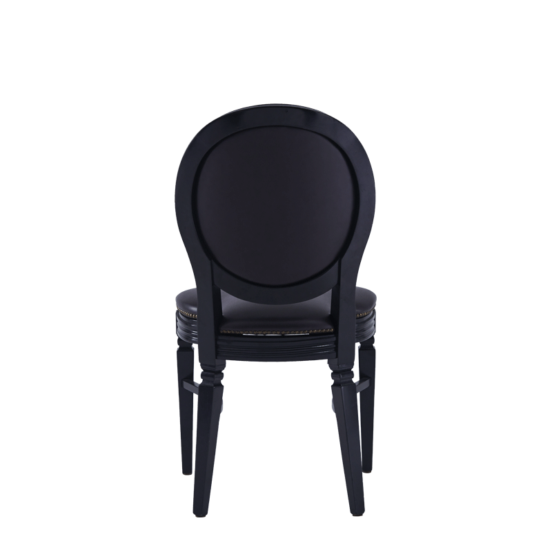 Chandelle Chair in Black with Brown Seat Pad