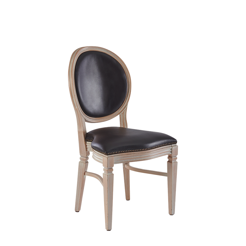 Chandelle Chair in Ivory with Brown Seat Pad