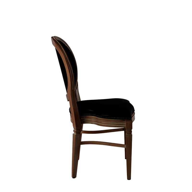 Chandelle Chair in Ivory with Brown Seat Pad