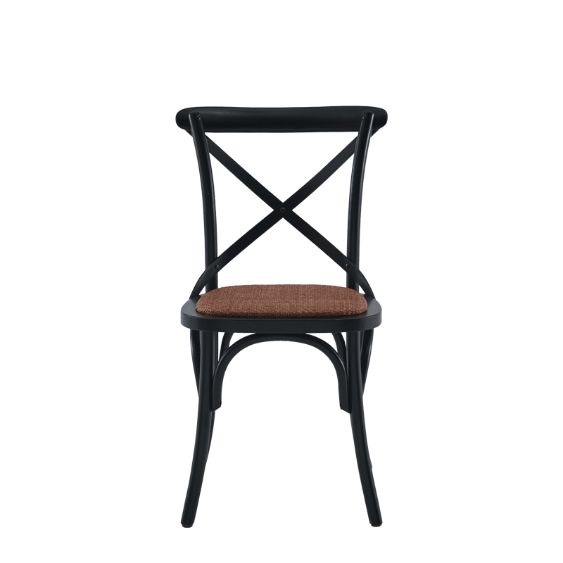 Coco Chair in Black with Cane Work Seat Pad