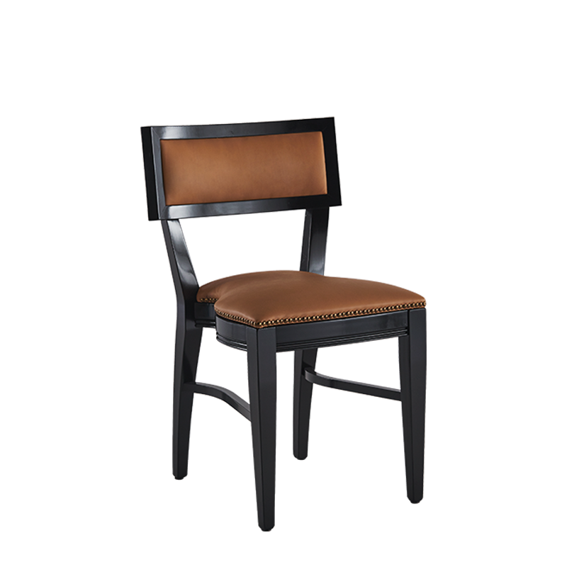 The Bogart Chair in Black with Caramel Seat Pad