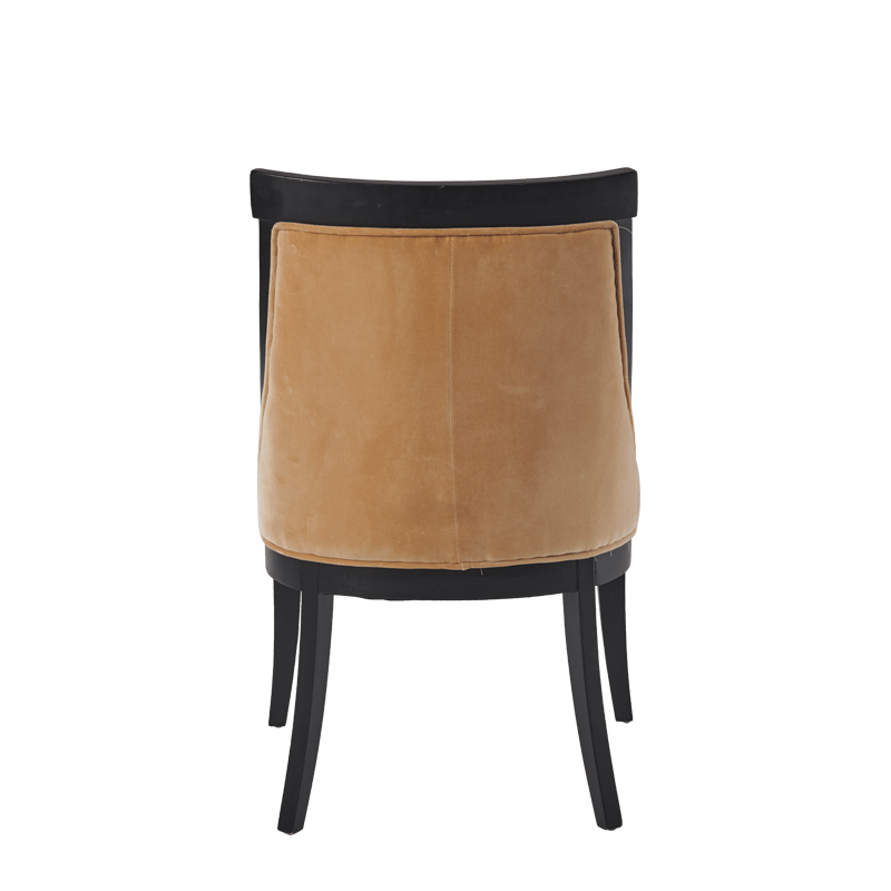 Sabrina Chair in Black with Caramel Velvet Seat Pad