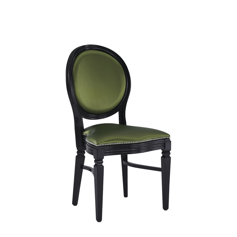 Chandelle Chair in Black with Chartreuse Green Seat Pad
