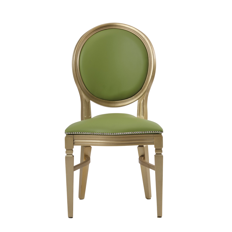 Chandelle Chair in Gold with Chartreuse Green Seat Pad