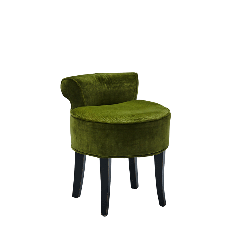 Belgravia Ottoman in Chartreuse Green Velvet