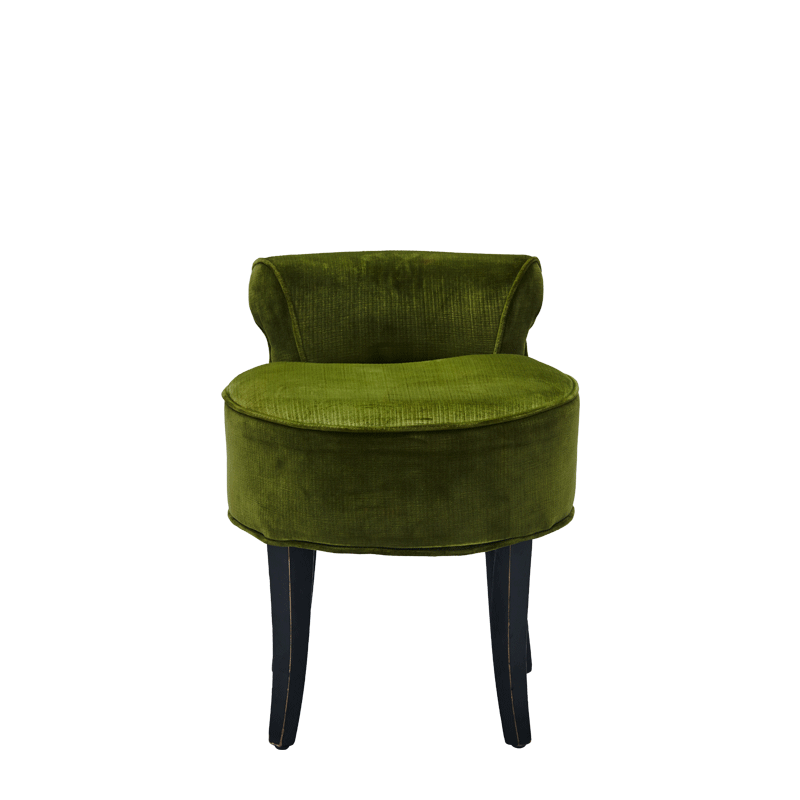 Belgravia Ottoman in Chartreuse Green Velvet