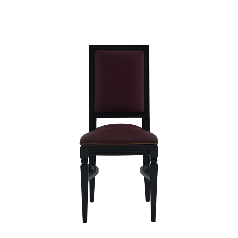 CKC Chair in Black with Claret Wine Seat Pad