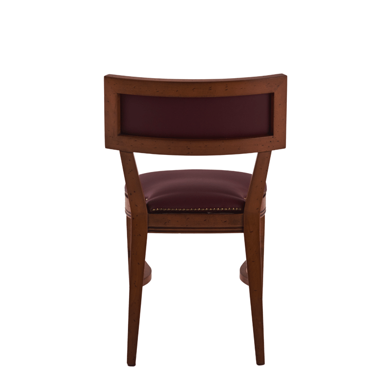 The Bogart Chair in Antique Wood with Claret Wine