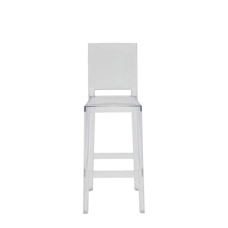 One More Please Bar Stool Square in Clear