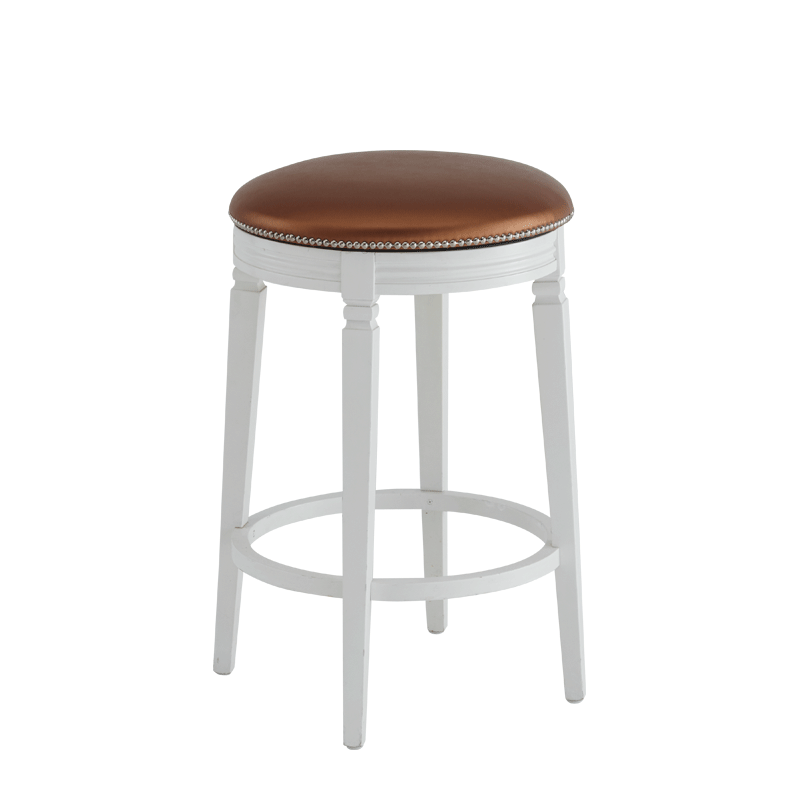 Beli Bar Stool White with Copper Seat Pad
