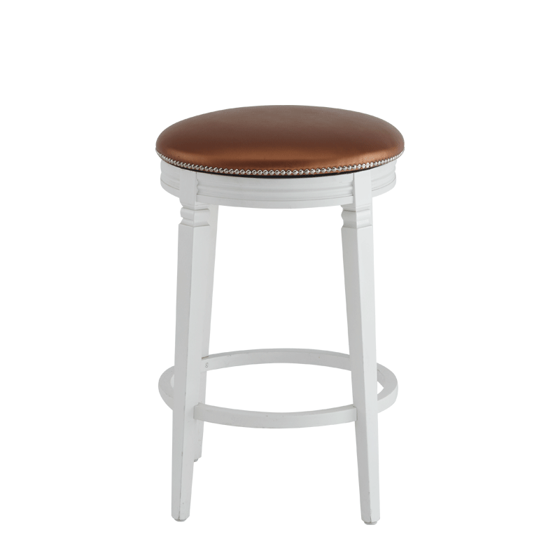 Beli Bar Stool White with Copper Seat Pad
