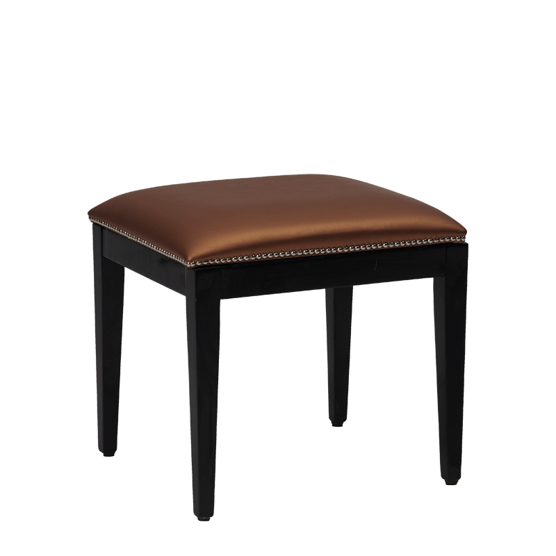 Divano Ottoman in Black with Copper Seat Pad