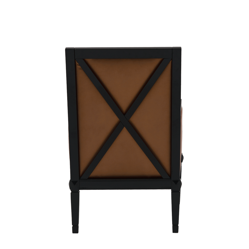 Havana Armchair in Black with Copper Seat Pad