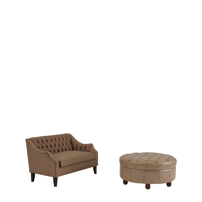Madrid Ottoman in Taupe