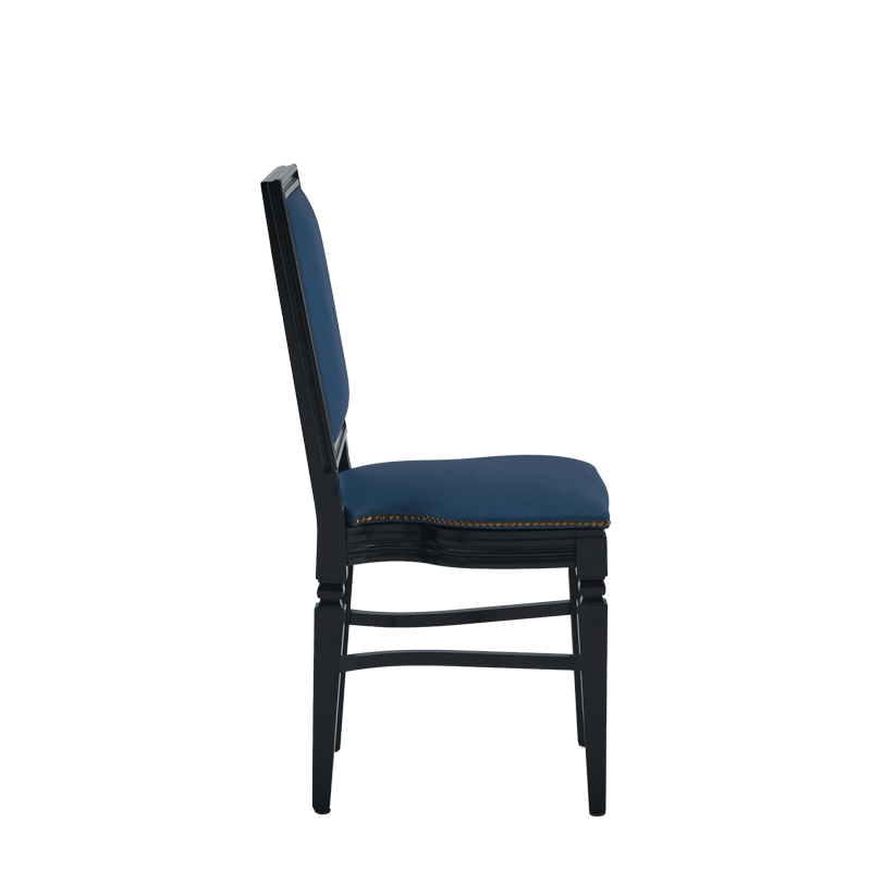 CKC Chair in Black with Cornflower Blue Seat Pad