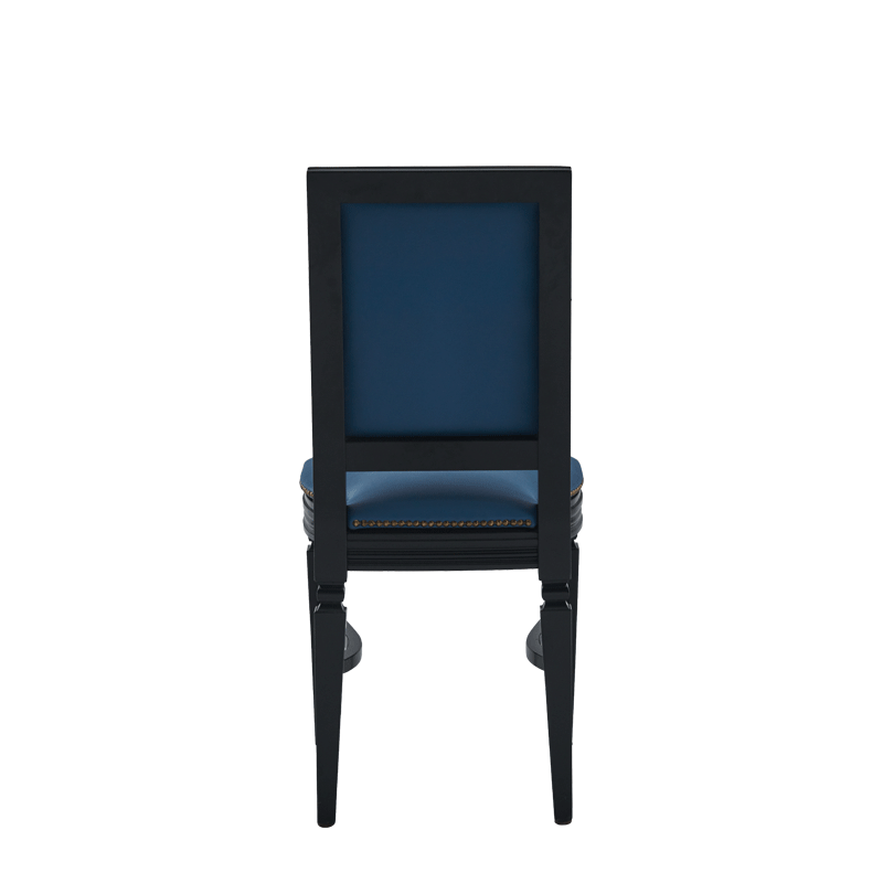 CKC Chair in Black with Cornflower Blue Seat Pad