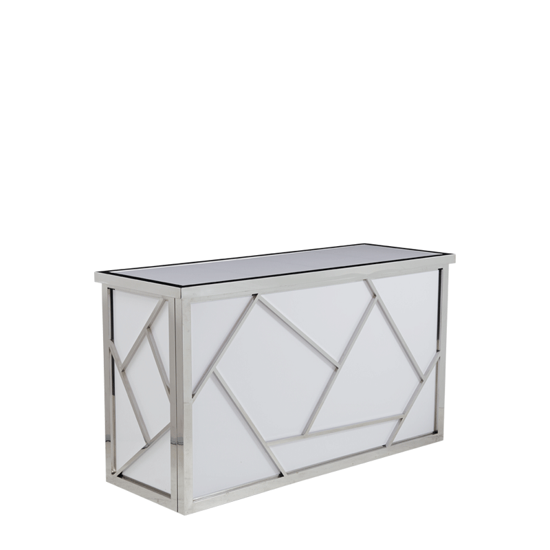 Mondrian Bar in Silver with White Panels