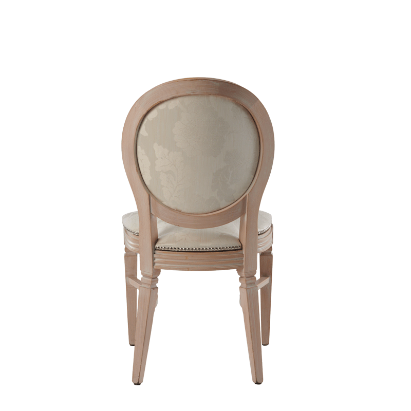 Chandelle Chair in Ivory with Damask Vanilla Seat Pad