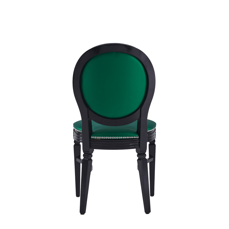 Chandelle Chair in Black with Emerald Green Seat Pad