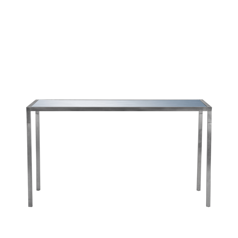 Unico Rectangular Poseur - Stainless Steel Frame - Silver Top