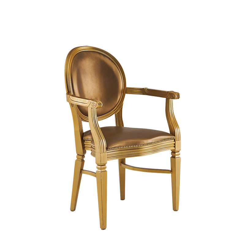 Chandelle Armchair in Gold with Gold Seat Pad