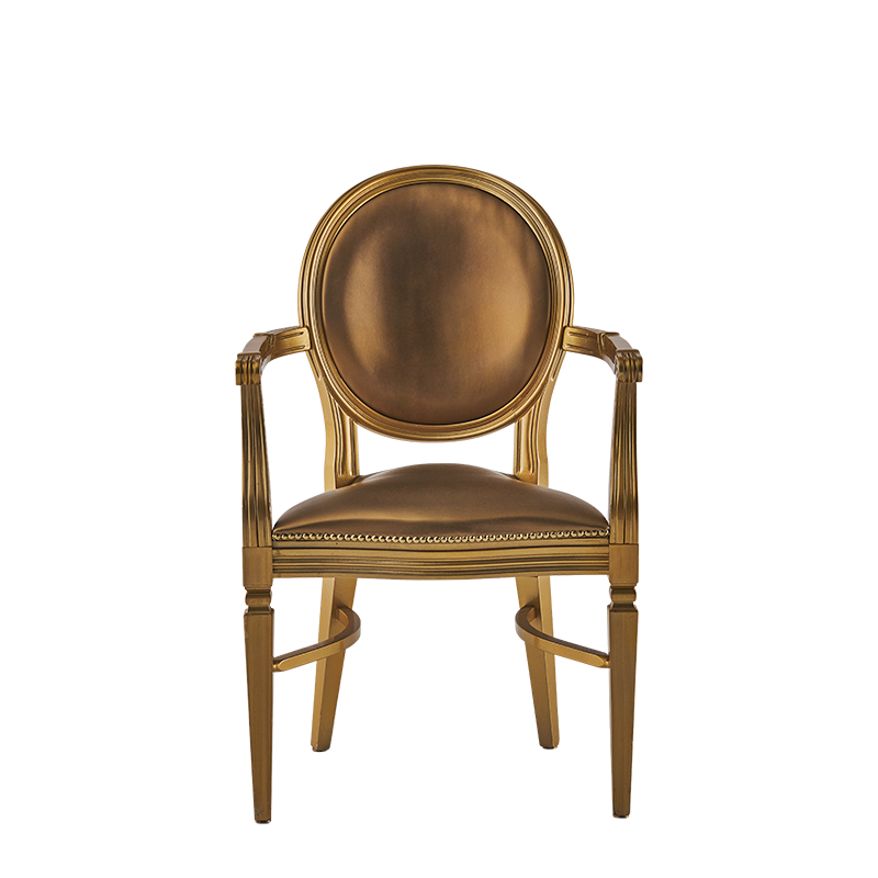 Chandelle Armchair in Gold with Gold Seat Pad
