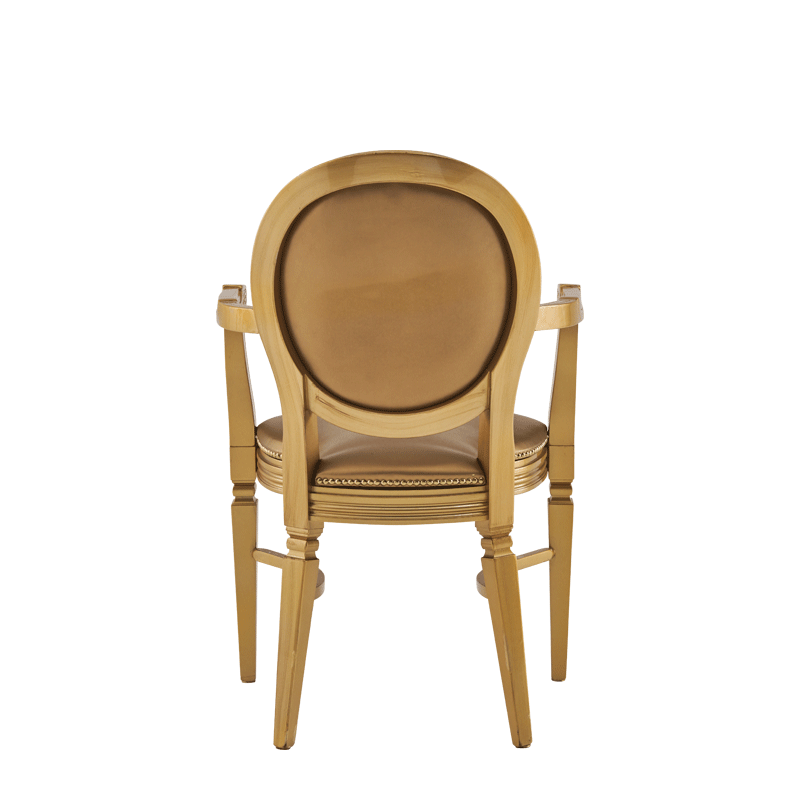 Chandelle Armchair in Gold with Gold Seat Pad