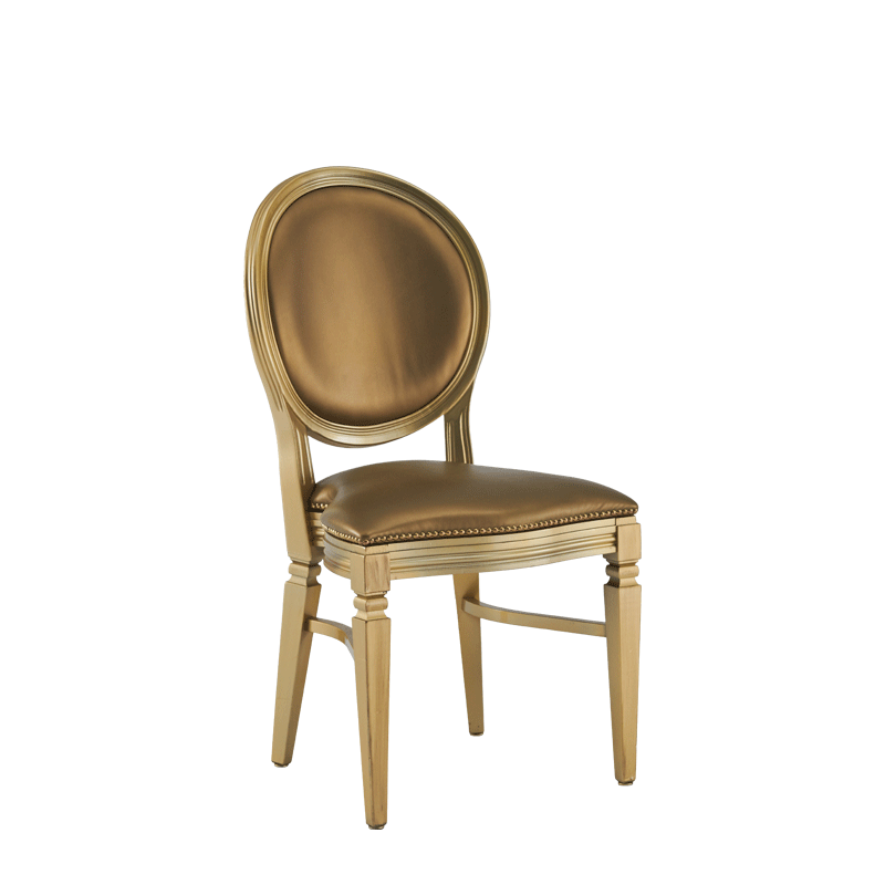 Chandelle Chair in Gold with Gold Seat Pad