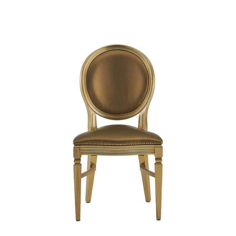 Chandelle Chair in Gold with Gold Seat Pad