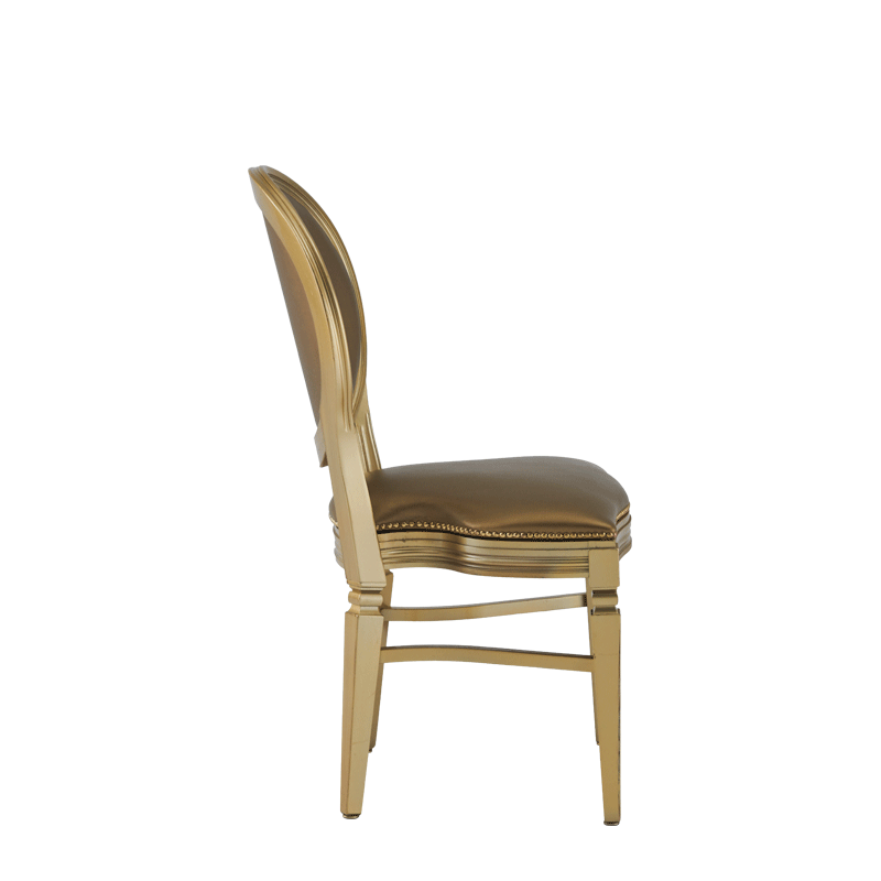 Chandelle Chair in Gold with Gold Seat Pad