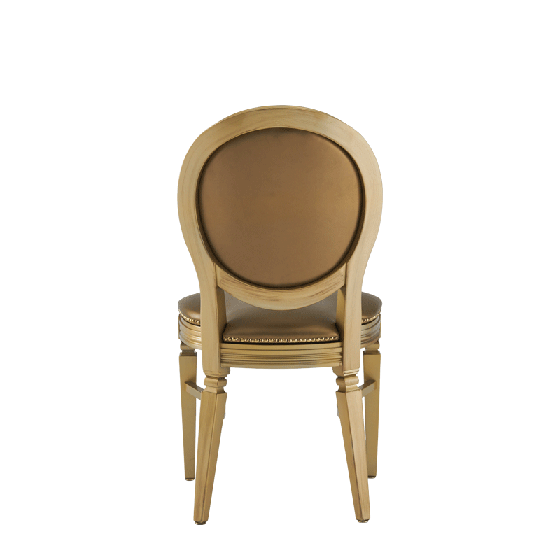 Chandelle Chair in Gold with Gold Seat Pad