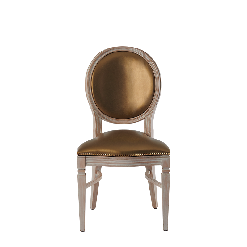 Chandelle Chair in Ivory with Gold Seat Pad