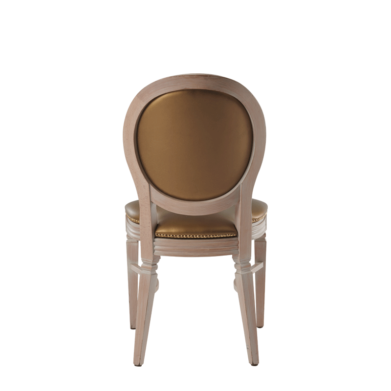 Chandelle Chair in Ivory with Gold Seat Pad