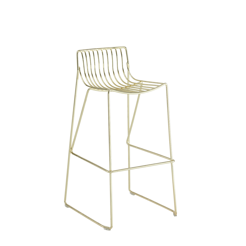 Gianni Square Bar Stool in Gold