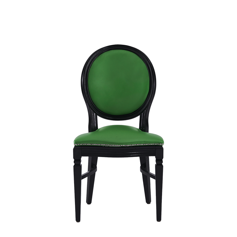 Chandelle Chair in Black with Green Seat Pad