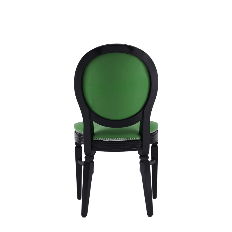 Chandelle Chair in Black with Green Seat Pad