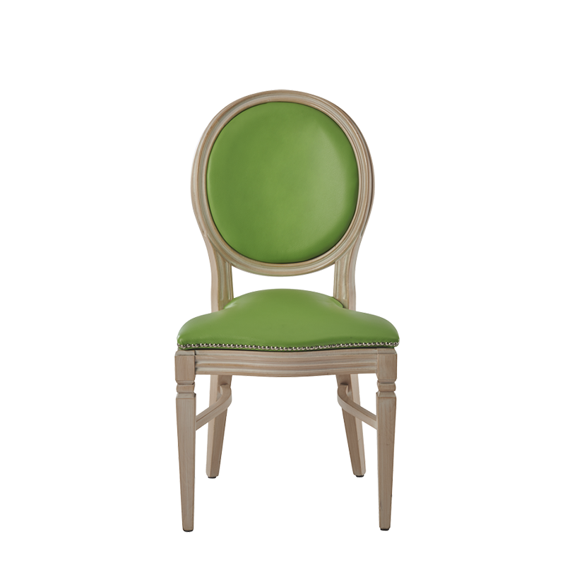 Chandelle Chair in Ivory with Green Seat Pad