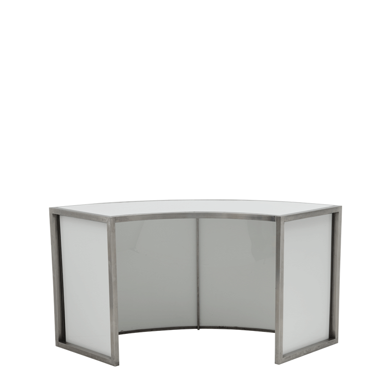 Unico Curved Bar with Stainless Steel Frame and Coloured Panels