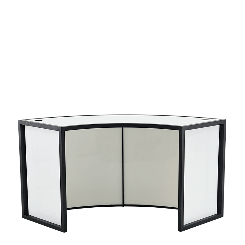 Unico Curved DJ Booth with Black Frame and Coloured Panels