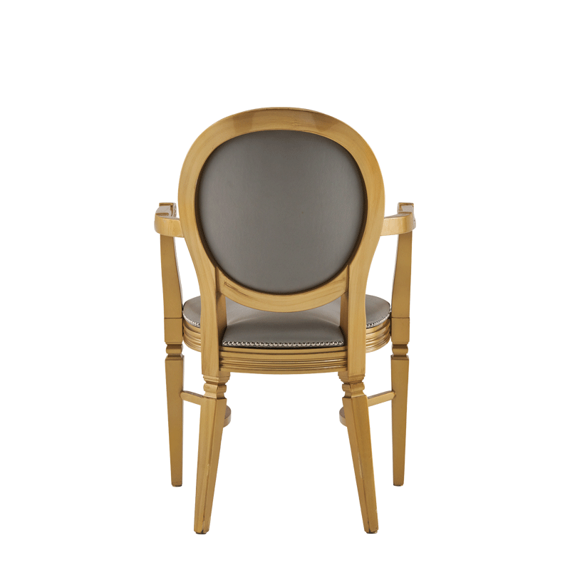 Chandelle Armchair in Gold with Grey Seat Pad